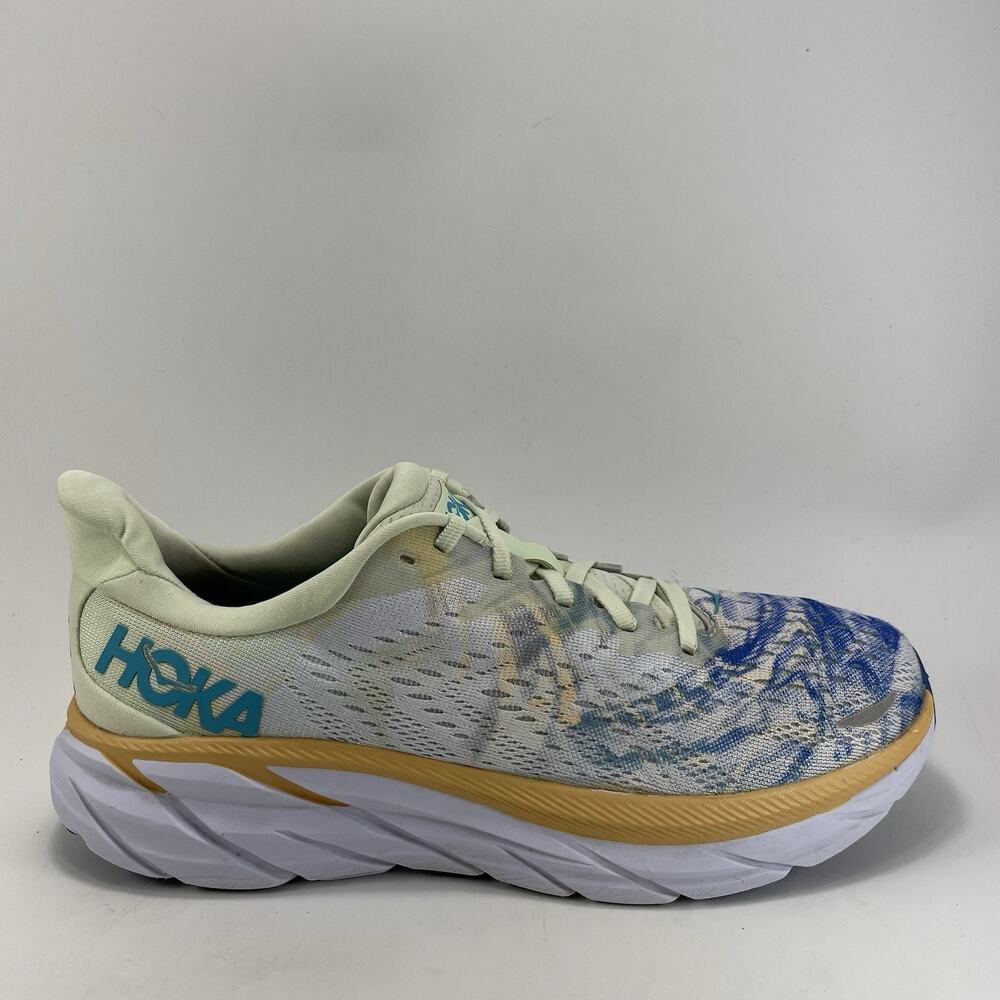 Hoka One One Clifton 8 Running Shoes Womens Size 9B Blue Tie Dye “Together”